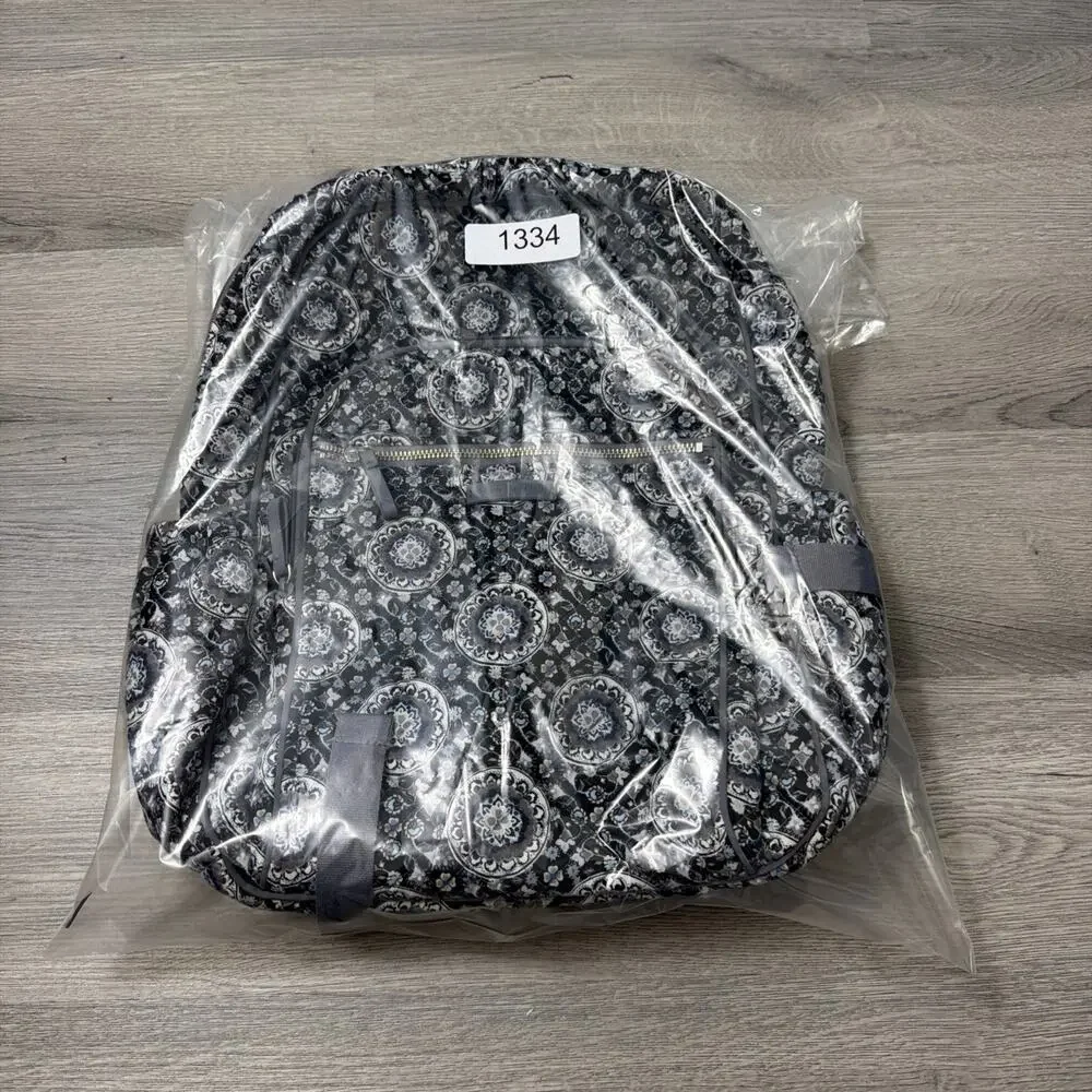 Vera Bradley Women's Cotton XL Campus Backpack Charcoal Medallion